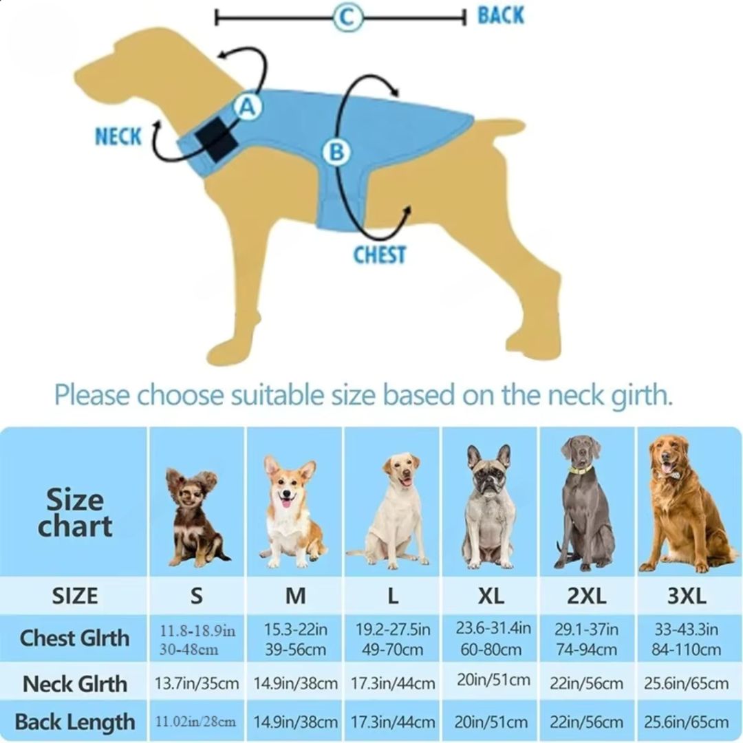 Chaleco Refrescante FRESKITO™ – Arnés de Verano Anti-UV para Perros (S a 3XL)